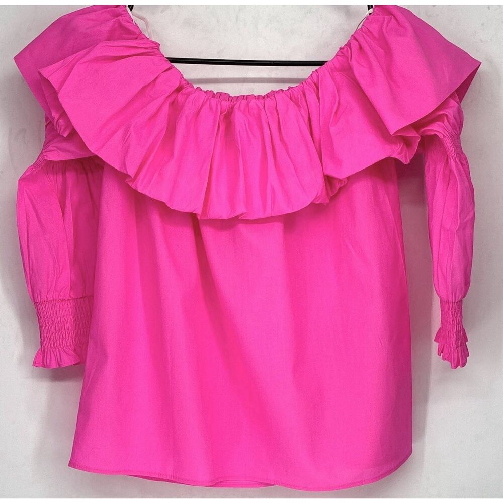Lilly Pulitzer NWT Beatrix Top Plumeria Pink Size S Off Shoulder or On 008738 - Picture 2 of 9